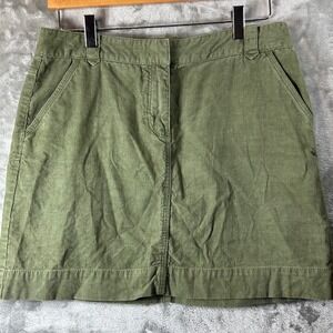 J.Crew Olive Green Corduroy Mini Skirt 6 Gorpcore Dark Academia Retro Utility